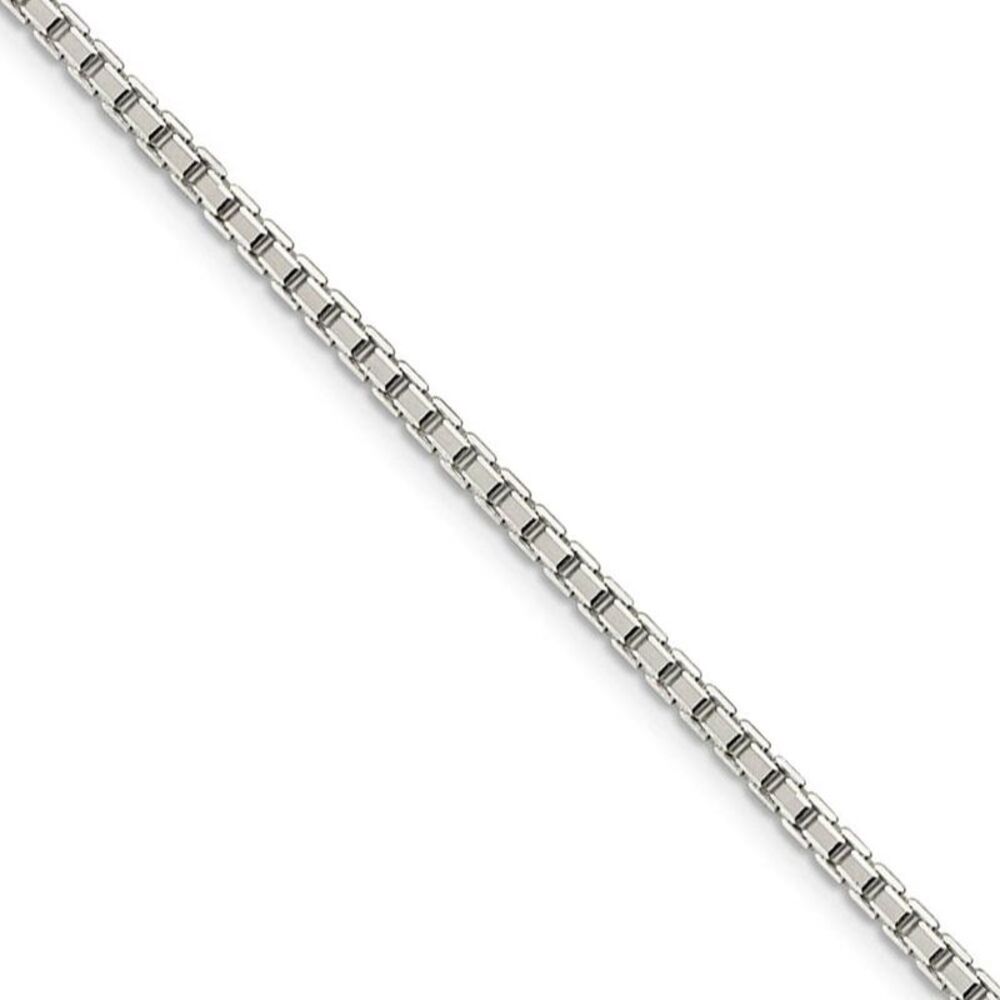 2.5mm Sterling Silver D/C Solid Octagonal Box Chain Necklace, 22 Inch